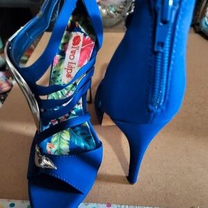 Two Lips Vibrant Blue Strappy Heels